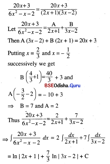 CHSE Odisha Class 12 Math Solutions Chapter 9 Integration Ex 9(f) Q.1(4)
