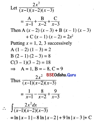 CHSE Odisha Class 12 Math Solutions Chapter 9 Integration Ex 9(f) Q.1(5)