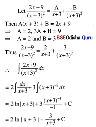 CHSE Odisha Class 12 Math Solutions Chapter 9 Integration Ex 9(f) Q.2(1)