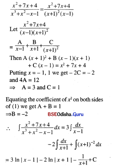 CHSE Odisha Class 12 Math Solutions Chapter 9 Integration Ex 9(f) Q.2(3)