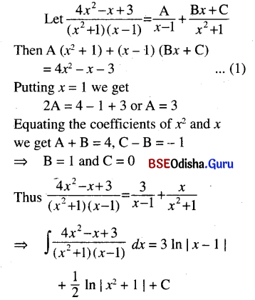 CHSE Odisha Class 12 Math Solutions Chapter 9 Integration Ex 9(f) Q.3(1)