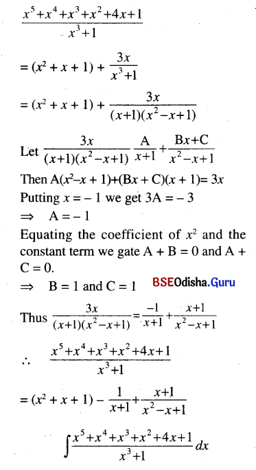 CHSE Odisha Class 12 Math Solutions Chapter 9 Integration Ex 9(f) Q.3(4)
