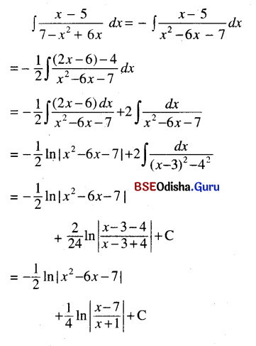 CHSE Odisha Class 12 Math Solutions Chapter 9 Integration Ex 9(f) Q.5(3)