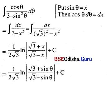 CHSE Odisha Class 12 Math Solutions Chapter 9 Integration Ex 9(f) Q.5(4)