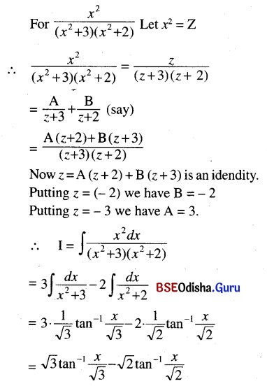CHSE Odisha Class 12 Math Solutions Chapter 9 Integration Ex 9(f) Q.5(5)