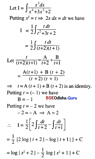 CHSE Odisha Class 12 Math Solutions Chapter 9 Integration Ex 9(f) Q.5(6)