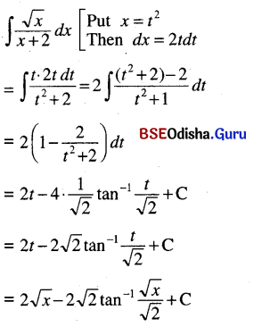 CHSE Odisha Class 12 Math Solutions Chapter 9 Integration Ex 9(g) Q.1(3)