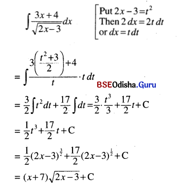CHSE Odisha Class 12 Math Solutions Chapter 9 Integration Ex 9(g) Q.2(1)