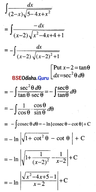 CHSE Odisha Class 12 Math Solutions Chapter 9 Integration Ex 9(g) Q.4(2)