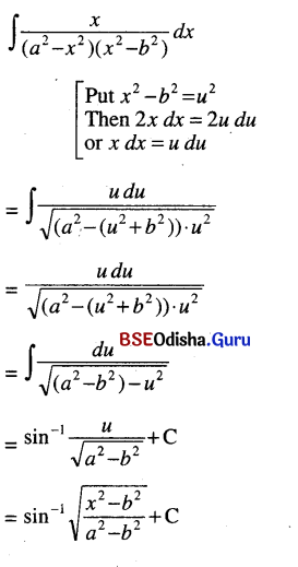 CHSE Odisha Class 12 Math Solutions Chapter 9 Integration Ex 9(g) Q.5(4)