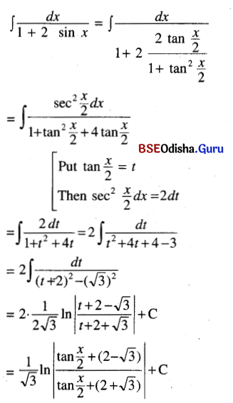 CHSE Odisha Class 12 Math Solutions Chapter 9 Integration Ex 9(h) Q.1(4)
