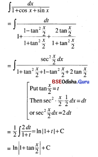 CHSE Odisha Class 12 Math Solutions Chapter 9 Integration Ex 9(h) Q.1(6)