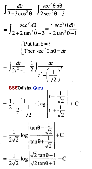 CHSE Odisha Class 12 Math Solutions Chapter 9 Integration Ex 9(h) Q.4(2)