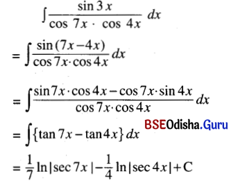 CHSE Odisha Class 12 Math Solutions Chapter 9 Integration Ex 9(h) Q.5(1)