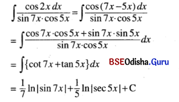 CHSE Odisha Class 12 Math Solutions Chapter 9 Integration Ex 9(h) Q.5(2)