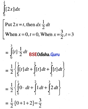 CHSE Odisha Class 12 Math Solutions Chapter 9 Integration Ex 9(j) Q.6(3)