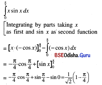 CHSE Odisha Class 12 Math Solutions Chapter 9 Integration Ex 9(j) Q.7(2)