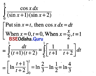 CHSE Odisha Class 12 Math Solutions Chapter 9 Integration Ex 9(j) Q.7(6)