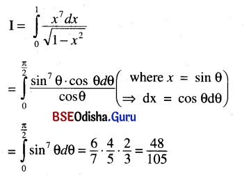 CHSE Odisha Class 12 Math Solutions Chapter 9 Integration Ex 9(l) Q.5