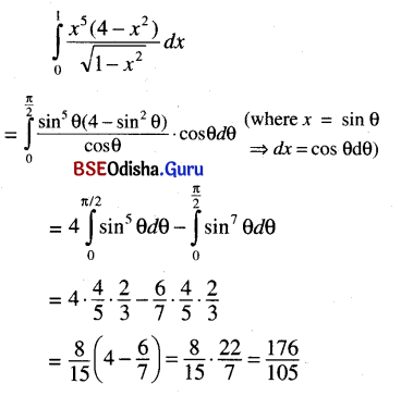 CHSE Odisha Class 12 Math Solutions Chapter 9 Integration Ex 9(l) Q.6