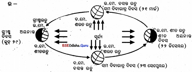 BSE Odisha 6th Class Geography Solutions Chapter 4 ପୃଥିବୀର ଗତି