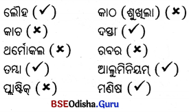 BSE Odisha 6th Class Science Important Questions Chapter 12 ବିଦ୍ୟୁତ୍ - 3
