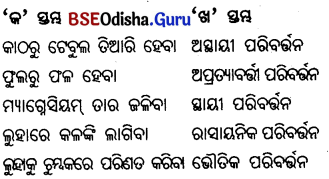 BSE Odisha 6th Class Science Important Questions Chapter 6 ବସ୍ତୁର ଓ ପଦାର୍ଥର ପରିବର୍ତ୍ତନ - 5