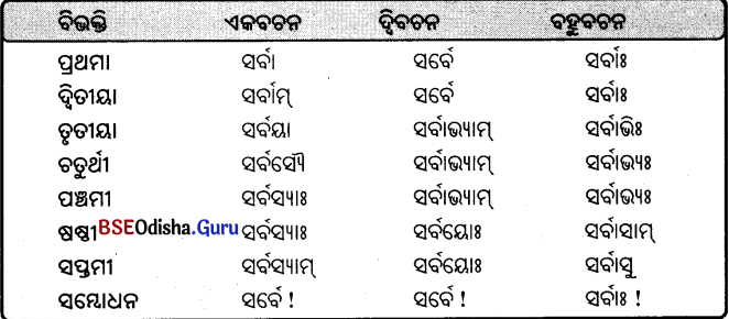 BSE Odisha 9th Class Sanskrit Grammar Solutions Chapter 8 ଶବ୍ଦ ରୂପ 30