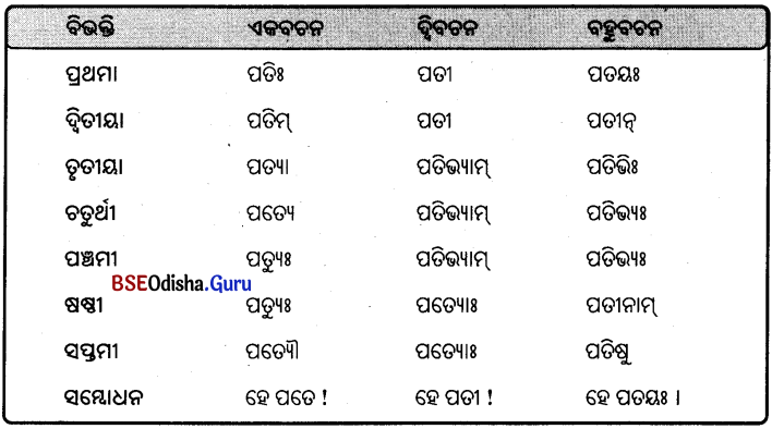 BSE Odisha 9th Class Sanskrit Grammar Solutions Chapter 8 ଶବ୍ଦ ରୂପ 6