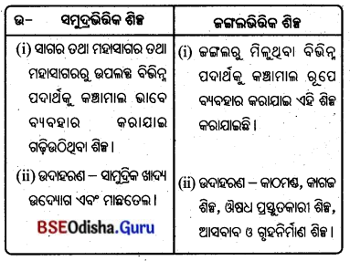 BSE Odisha 8th Class Geography Important Questions Chapter 4 ଶିଳ୍ପ 2