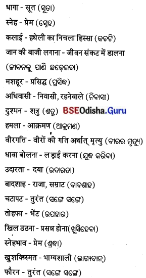 BSE Odisha 7th Class Hindi Solutions Chapter 9 धागे का बन्धन 2