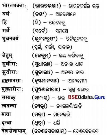 BSE Odisha 7th Class Sanskrit Solutions Chapter 21 ଶିଶୁଗୀତମ ଭାରତଭକ୍ତାଃ 23