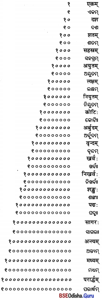 BSE Odisha 7th Class Sanskrit Solutions Chapter 5 ସଂଖ୍ୟା 6