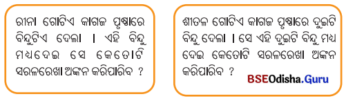 Class 6 Maths Chapter 2 Question Answer Odia Medium ରେଖା ଓ କୋଣ Page 15 Q1