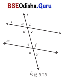 Class 7 Maths Chapter 5 Question Answer Odia Medium ସମାନ୍ତର ସରଳ ରେଖା ଓ ଛେଦକ 24