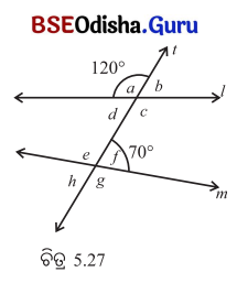 Class 7 Maths Chapter 5 Question Answer Odia Medium ସମାନ୍ତର ସରଳ ରେଖା ଓ ଛେଦକ 26