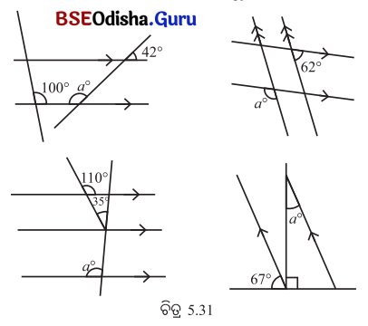 Class 7 Maths Chapter 5 Question Answer Odia Medium ସମାନ୍ତର ସରଳ ରେଖା ଓ ଛେଦକ 41