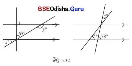 Class 7 Maths Chapter 5 Question Answer Odia Medium ସମାନ୍ତର ସରଳ ରେଖା ଓ ଛେଦକ 46