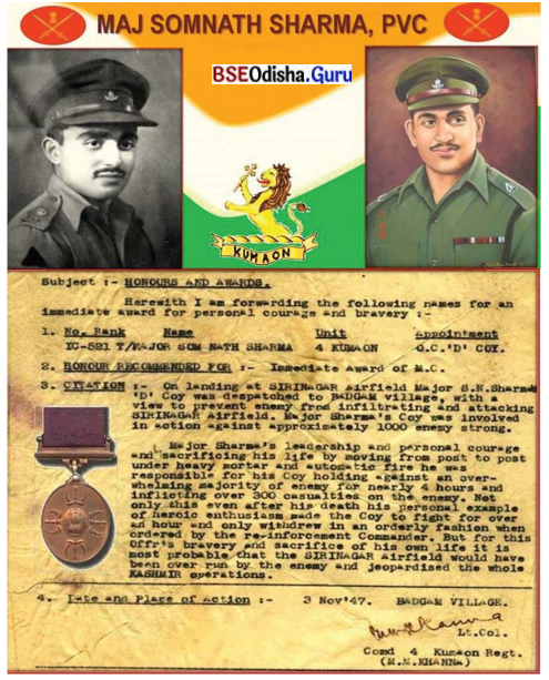 A Tale of Valour Major Somnath Sharma and the Battle of Badgam Class 8 Question Answer English Jasmine Chapter 4.7