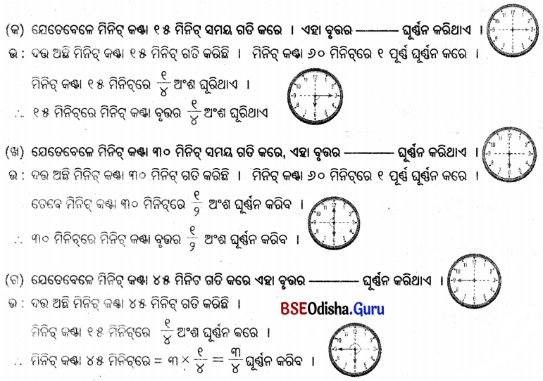 Class 5 Maths Chapter 3 Question Answer Odia Medium ଘୂର୍ଣ୍ଣନର କୋଣ 37