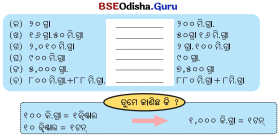 Class 5 Maths Chapter 8 Question Answer Odia Medium ଓଜନ ଓ ଧାରକତ୍ୱ 18