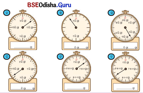 Class 5 Maths Chapter 8 Question Answer Odia Medium ଓଜନ ଓ ଧାରକତ୍ୱ 3